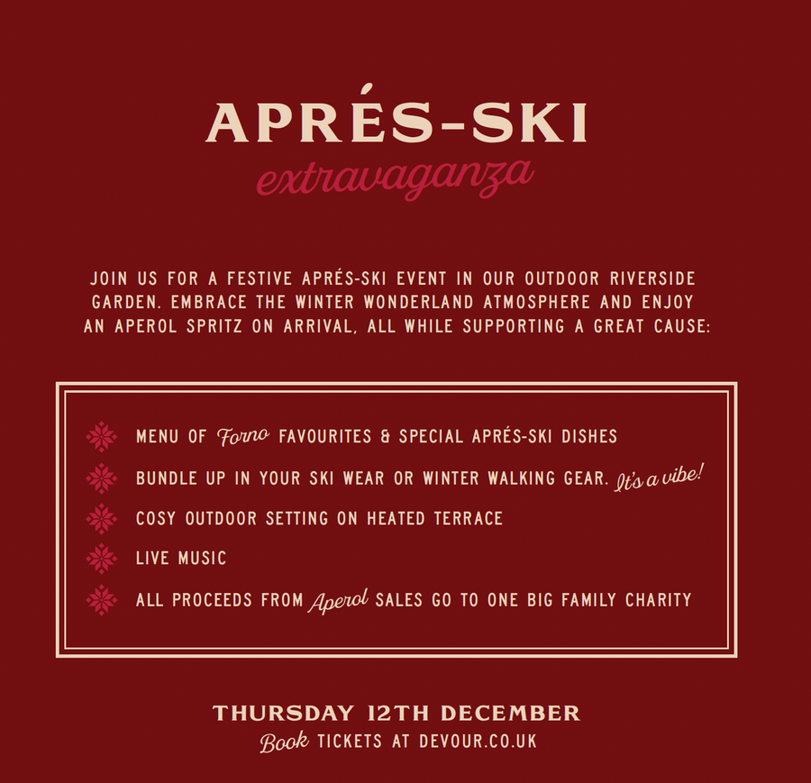 The Apres-Ski Riverside Charity Event 12/12/24 5-8pm